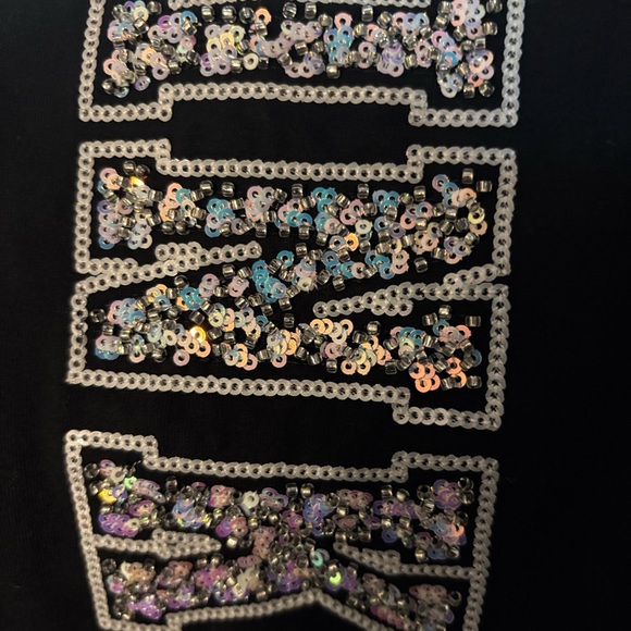 PINK Victoria's Secret Black Leggings with Silver Accents yoga - Picture 2 of 7